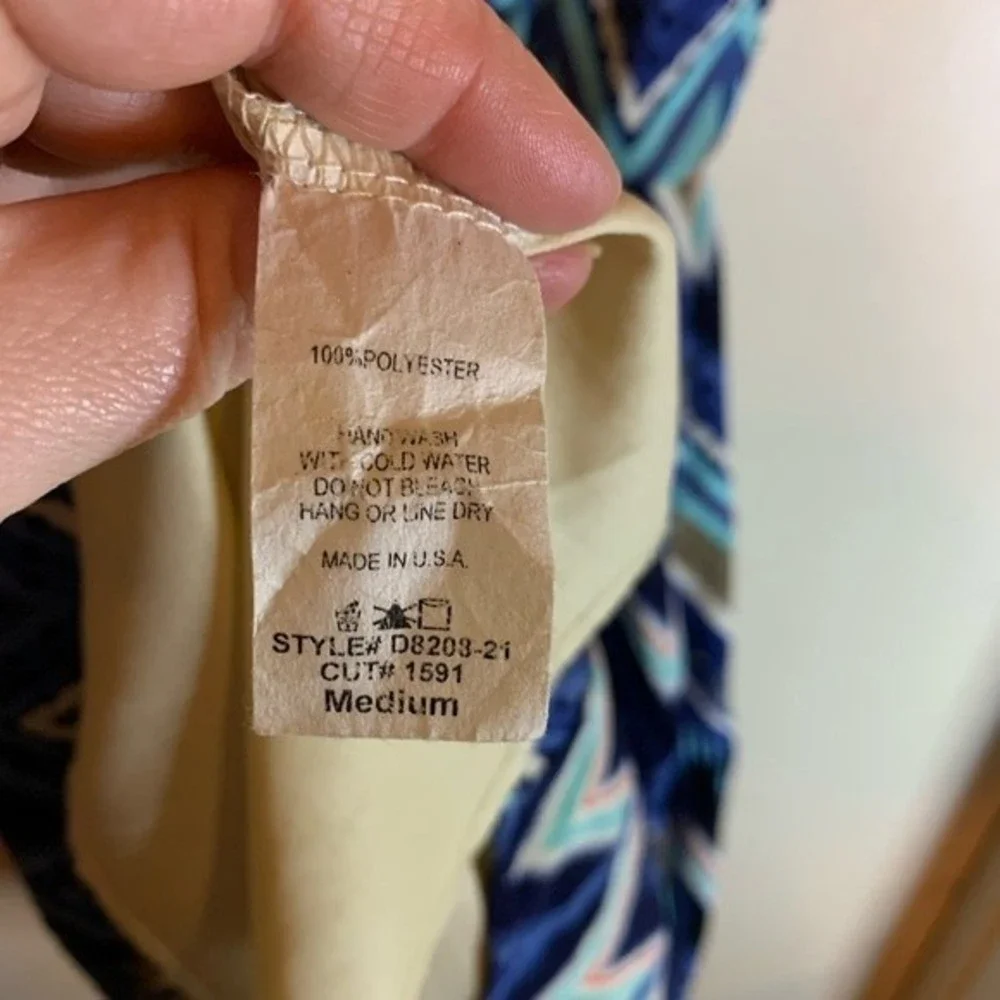 Peaches N Cream Chevron Chiffon Overlay Dress - Picture 3 of 4